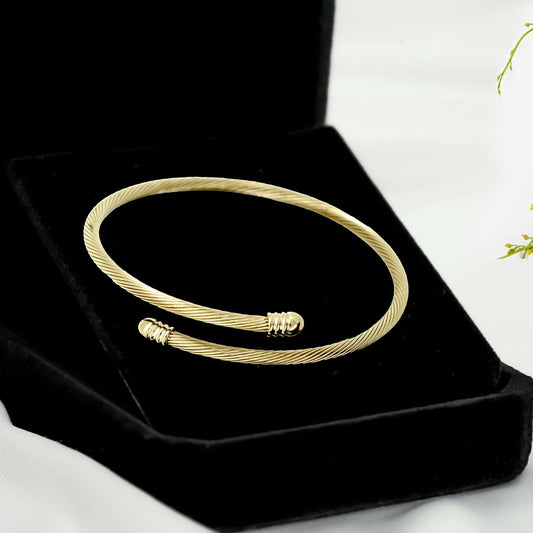 Gold Filled Minimalist Twisted Wire Bangle