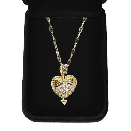 Cupid's Arrow & Heart Necklace