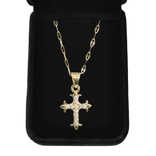 Rhinestone Cross Pendant Necklace